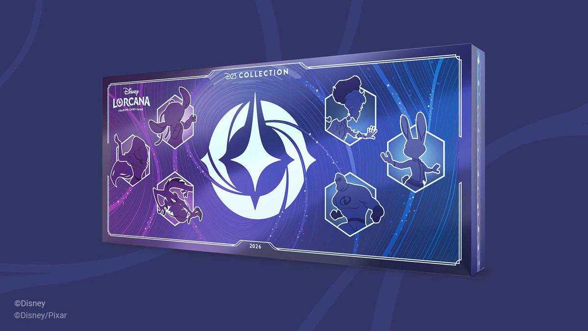 Caja Disney Lorcana D23 Collection 2026 sobre fondo morado
