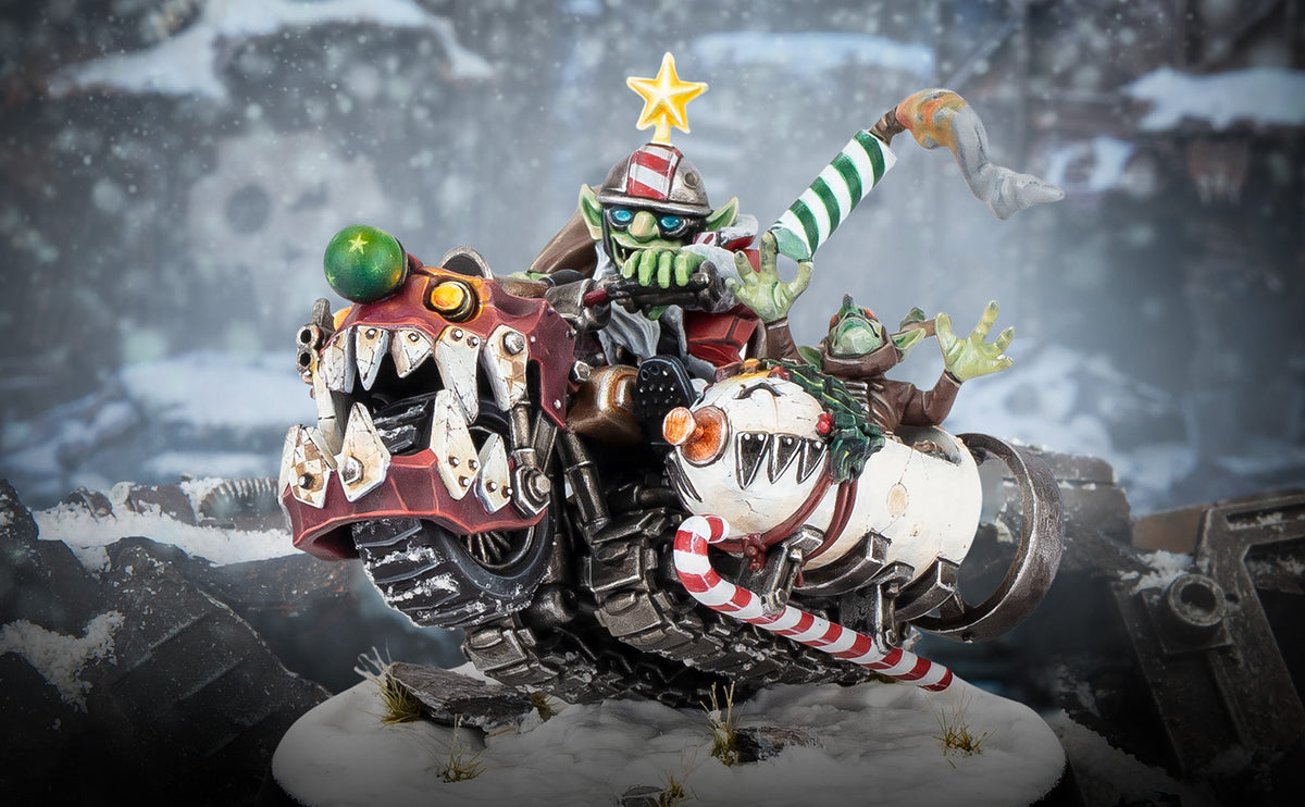 Miniatura de Da Red Gobbo en su Squigmobile con ayudante en el sidecar