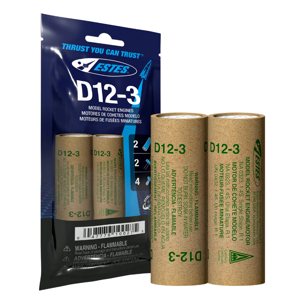 Estes - D12-3 Model Rocket Engines (2pk)