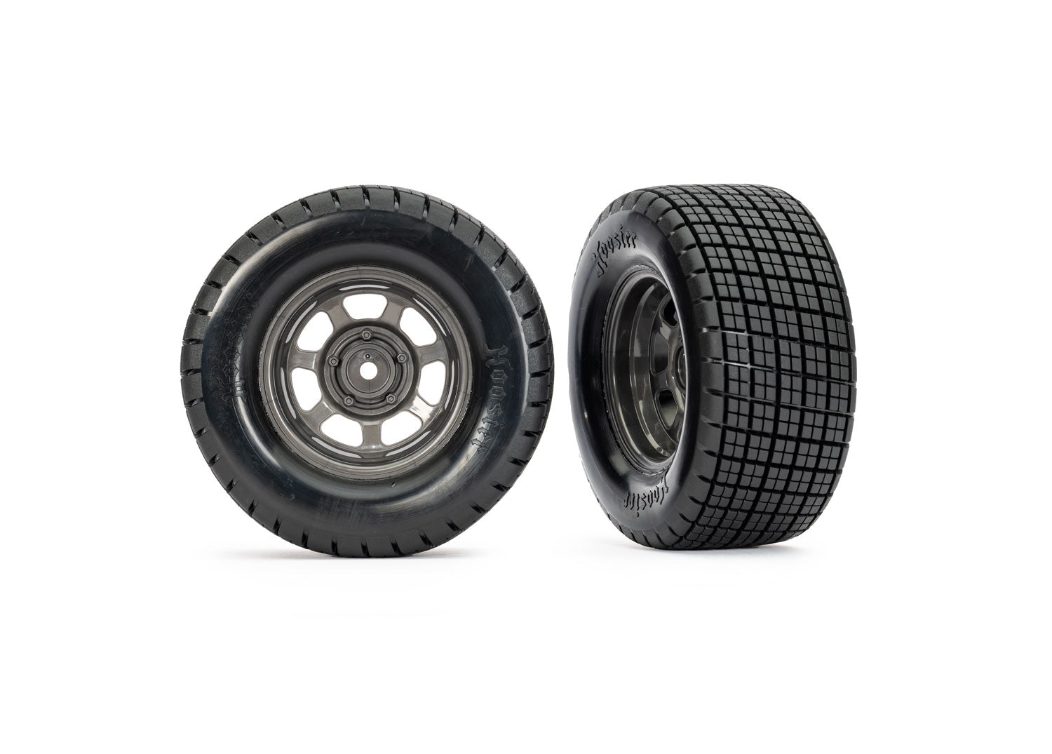 Traxxas - Slash® Modified Hoosier® Pre-Mounted Dirt Oval Tires (Grey) (2) (Front) w/12mm Hex