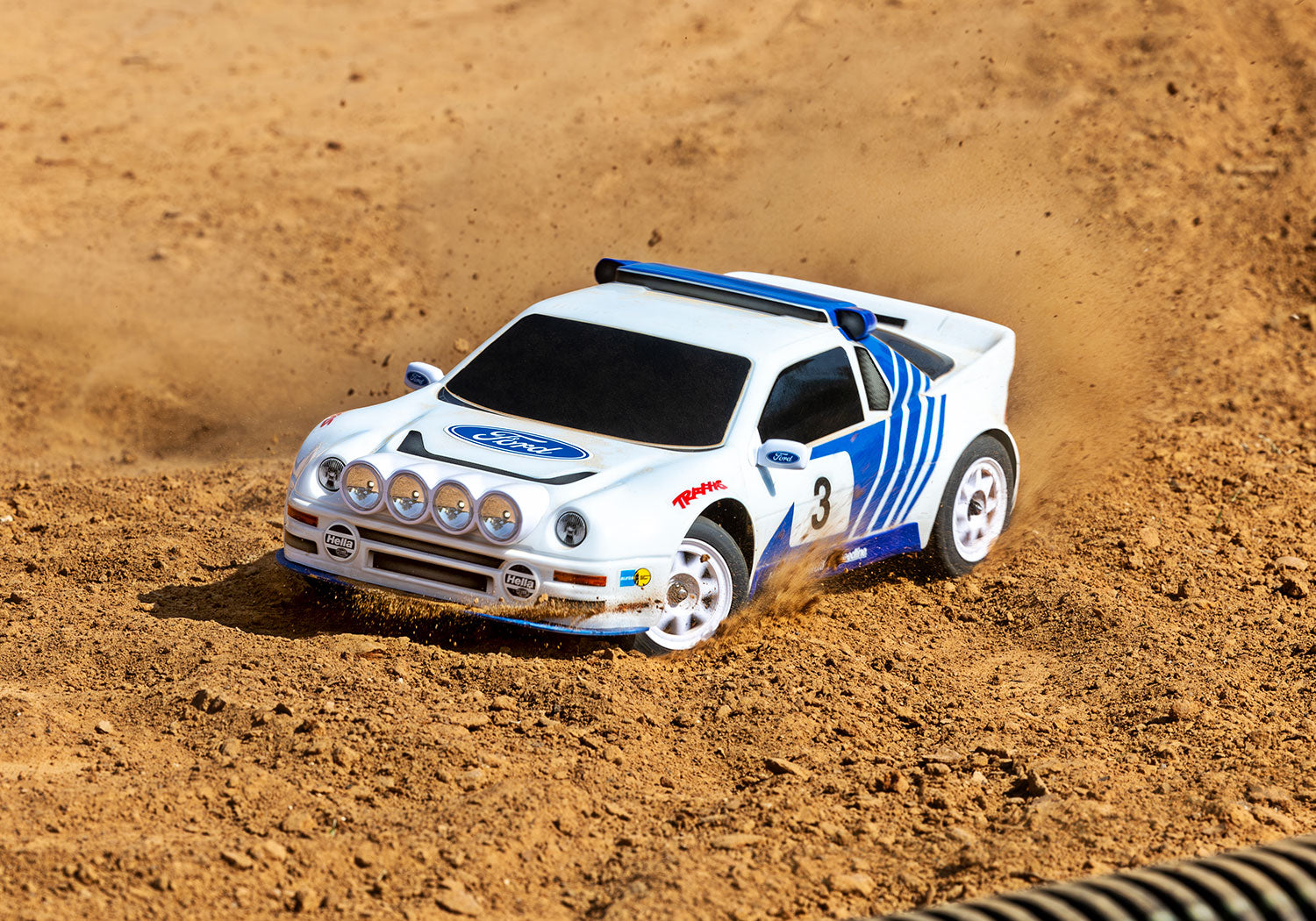 Traxxas - Mini Rally Ford RS200 4x4 VXL Brushless 1/16 RTR AWD Rally Car (White)
