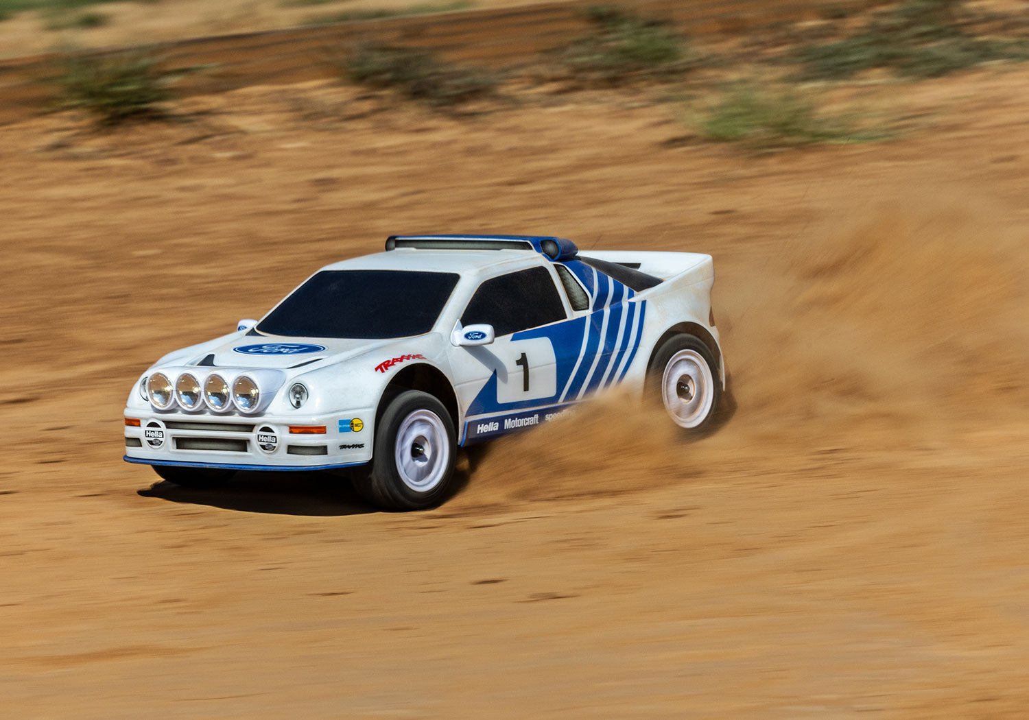 Traxxas - Mini Rally Ford RS200 4x4 VXL Brushless 1/16 RTR AWD Rally Car (White)