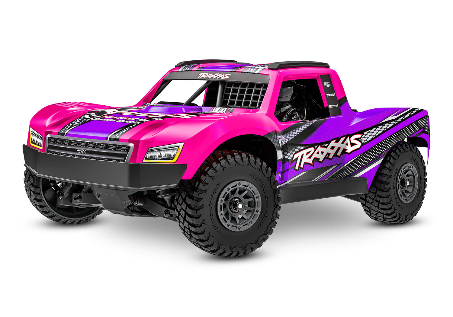 Traxxas - Mini Slash® Brushless 1/16 4WD RTR Short Course Truck w/TQ™ 2.4Ghz Radio, Battery & Charger, Rosa
