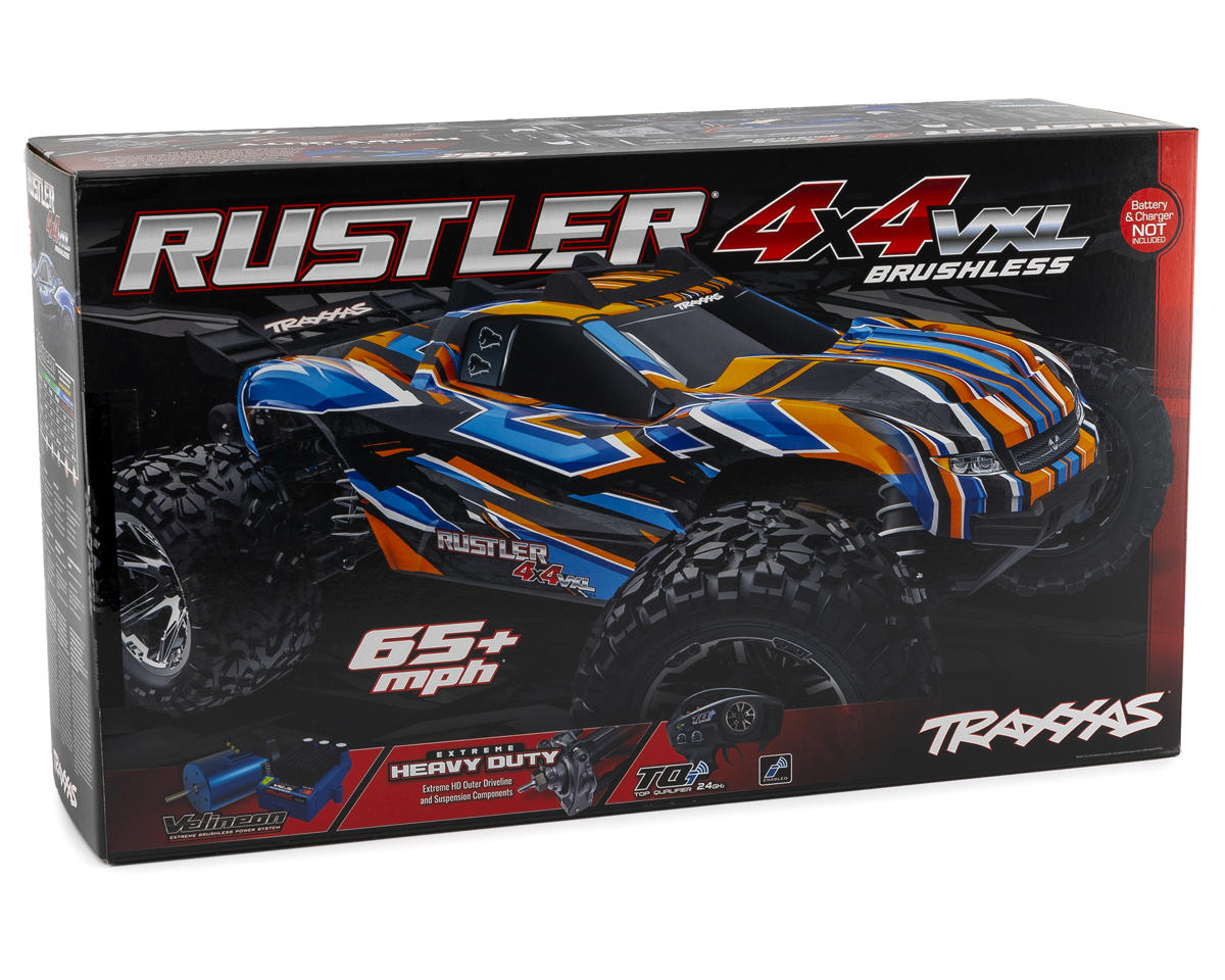 Traxxas - Rustler 4x4 VXL Brushless RTR 1/10 4WD Stadium Truck w/TQi 2.4GHz Radio & TSM, Roja