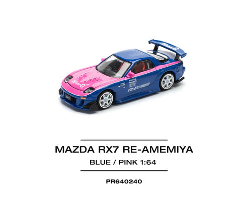 POP RACE - 1:64 Mazda RX-7 RE-Amemiya - Blue/Pink