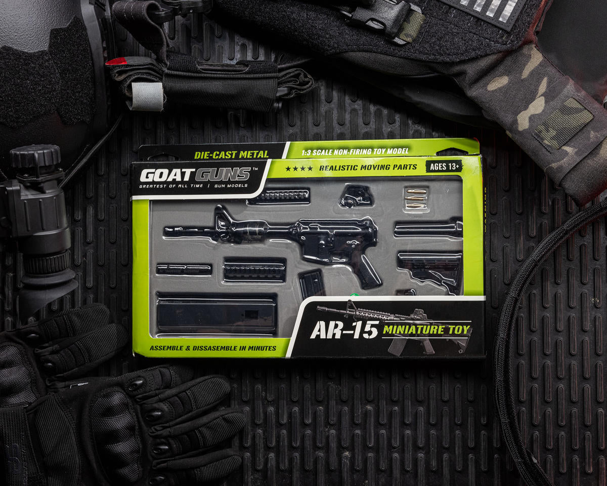 GoatGuns - Miniature 1/3 Scale Die-Cast AR15 Model Kit (Black)