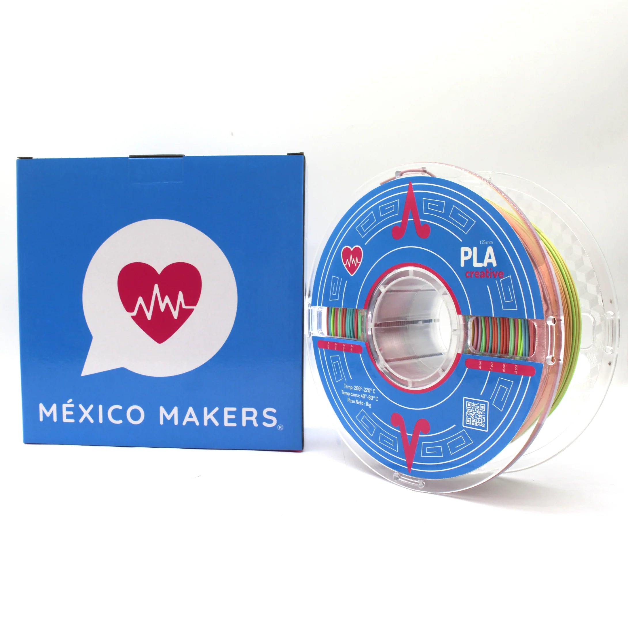 México Makers - Filamento PLA Creative Arcoiris Matte para Impresora 3D
