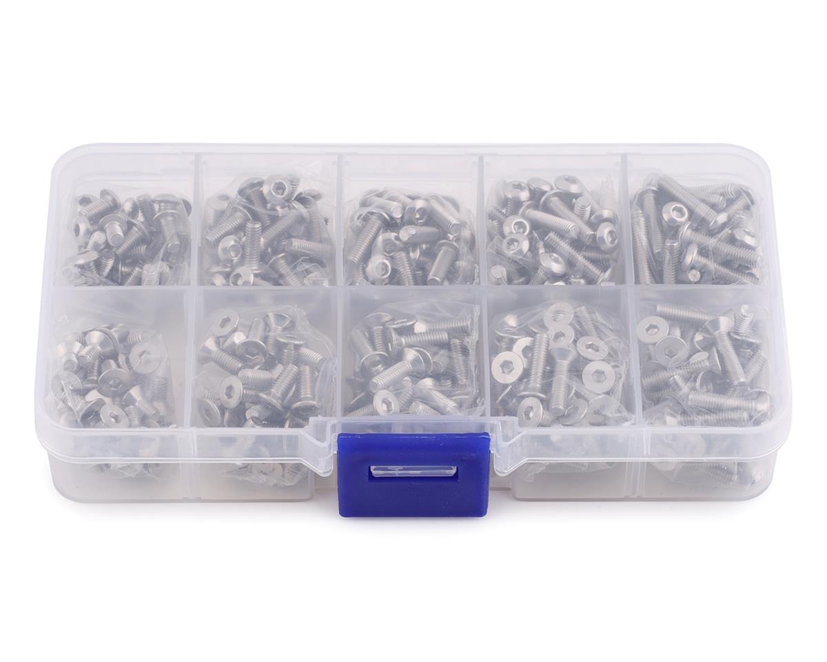 Yeah Racing - 3mm Stainless Steel Screw Set w/Case (400) (Flat Head / Button Head)