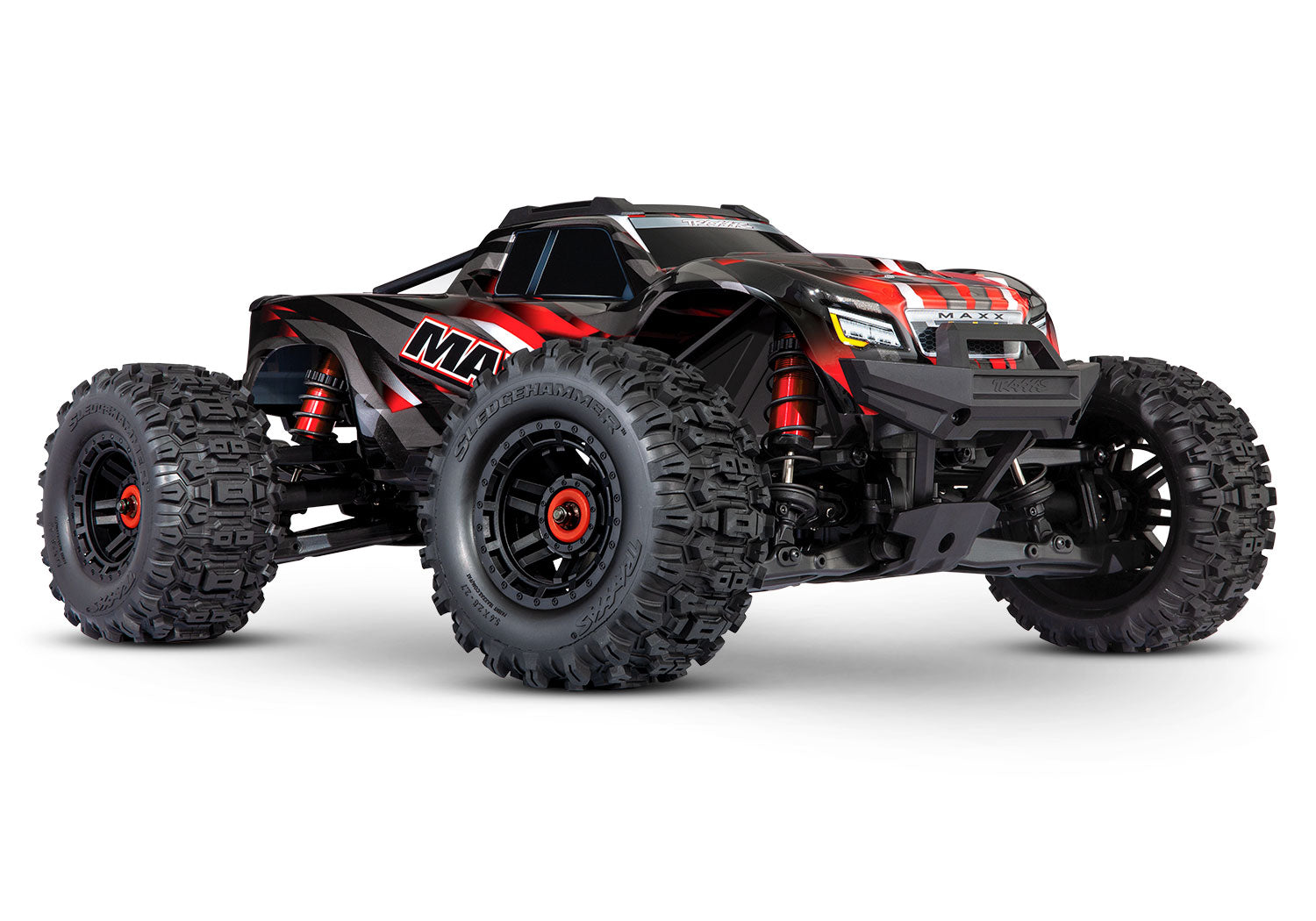 Traxxas - Maxx WideMaxx 1/10 Brushless RTR 4WD Monster Truck w/TQi 2.4GHz Radio & TSM, Rojo / Negro