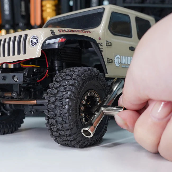 INJORA - 4.0 5.0 5.5 7.0mm Cross Wrench Hex Socket for 1/10 1/18 1/24 RC Crawler