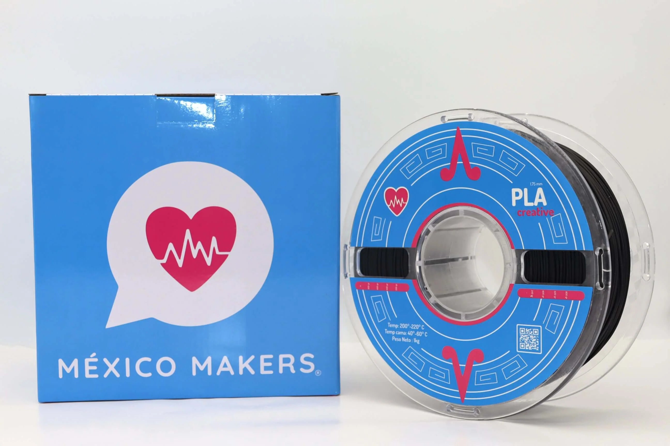 México Makers - Filamento PLA Creative Flexible+ Negro para Impresora 3D