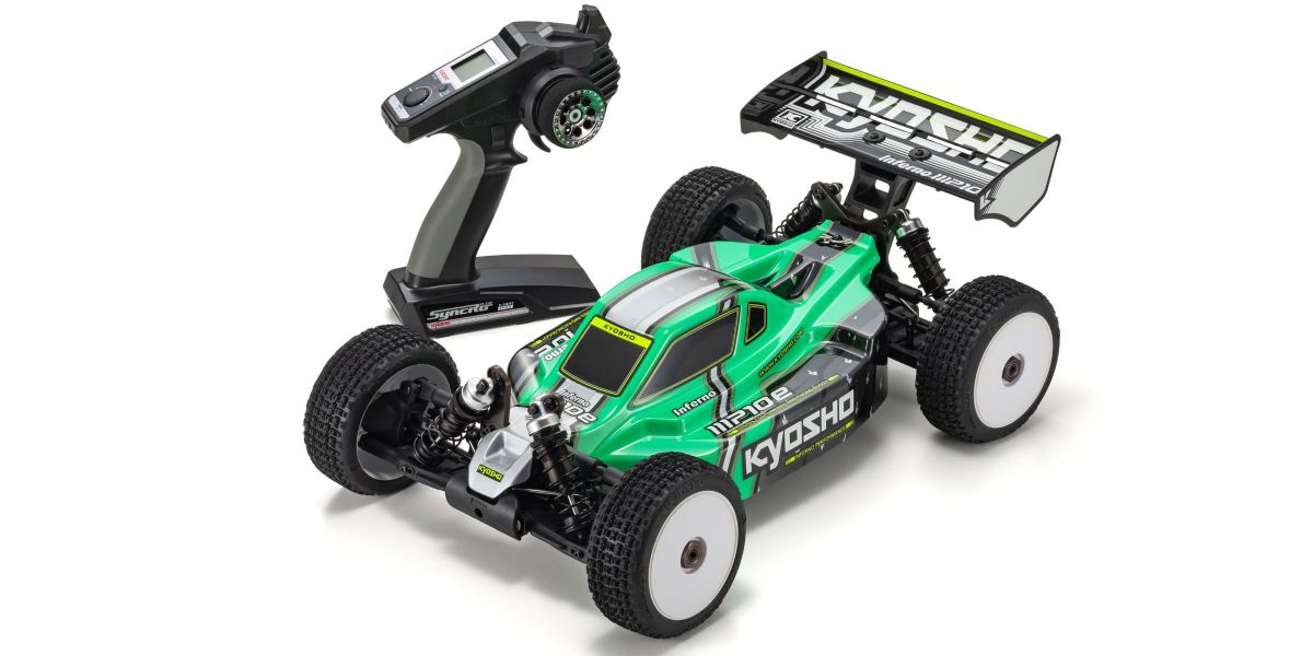 Kyosho - 1:8 Scale Radio Controlled Brushless Powered 4WD Racing Buggy readyset INFERNO MP10e Green