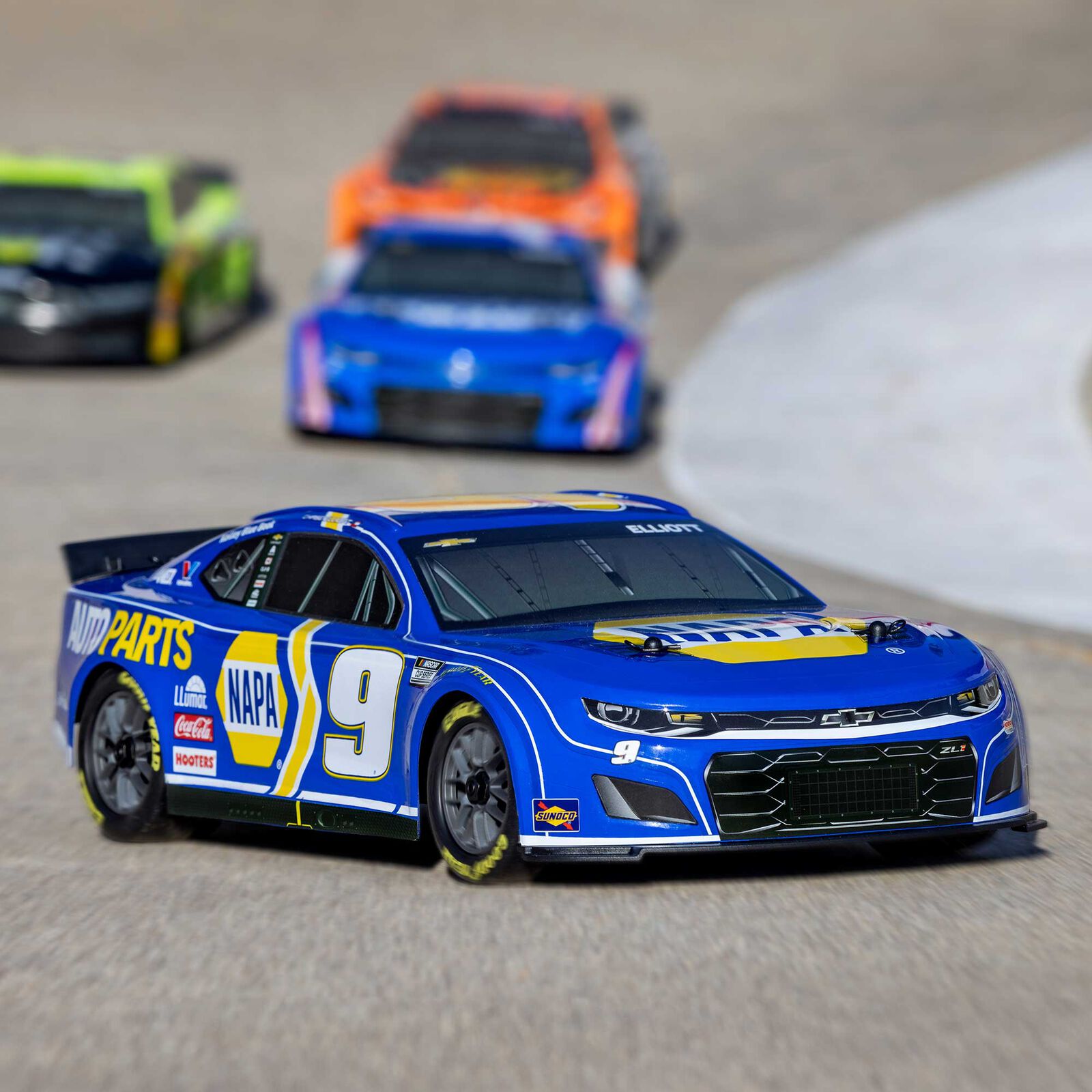 Team Losi - 1/12 NASCAR RC Racecar Chase Elliott No. 9 2024 NAPA Chevrolet ZL1 Camaro 2S AWD RTR Brushed On-Road (Battery & Charger Included), Blue