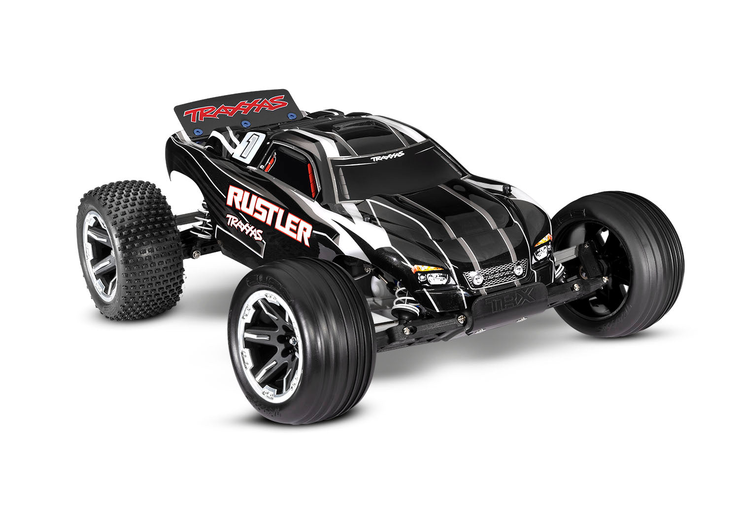 Traxxas - Rustler 1/10 Scale Stadium Truck with TQ™ 2.4 GHz radio system, Negra
