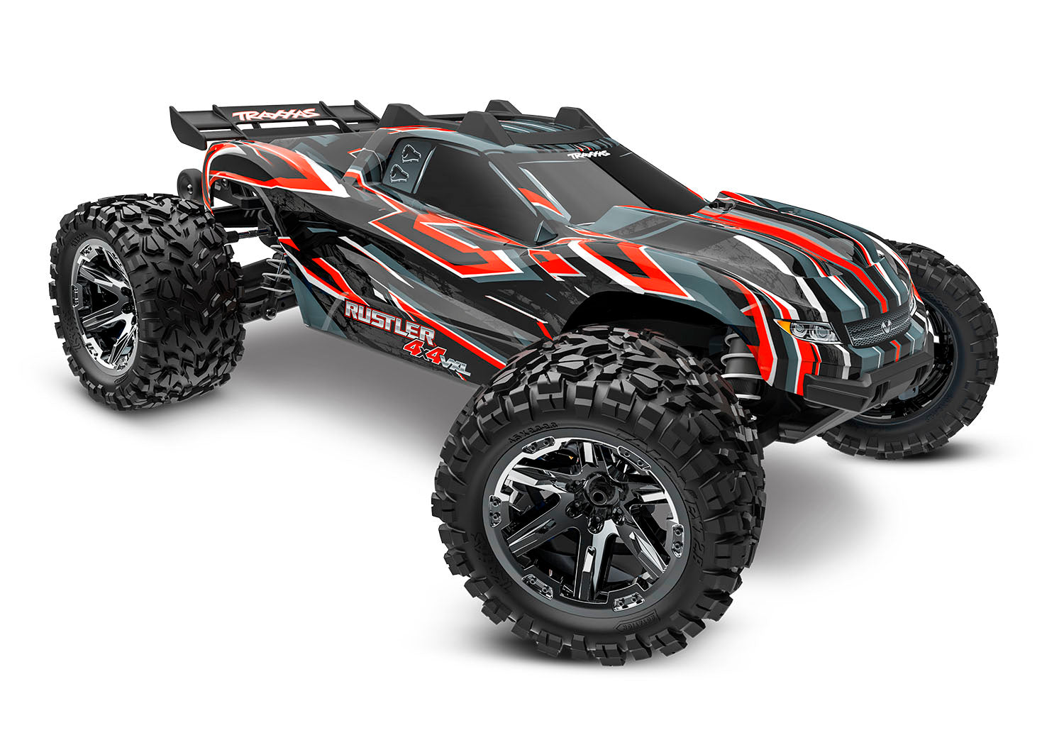 Traxxas - Rustler 4x4 VXL Brushless RTR 1/10 4WD Stadium Truck w/TQi 2.4GHz Radio & TSM, Roja