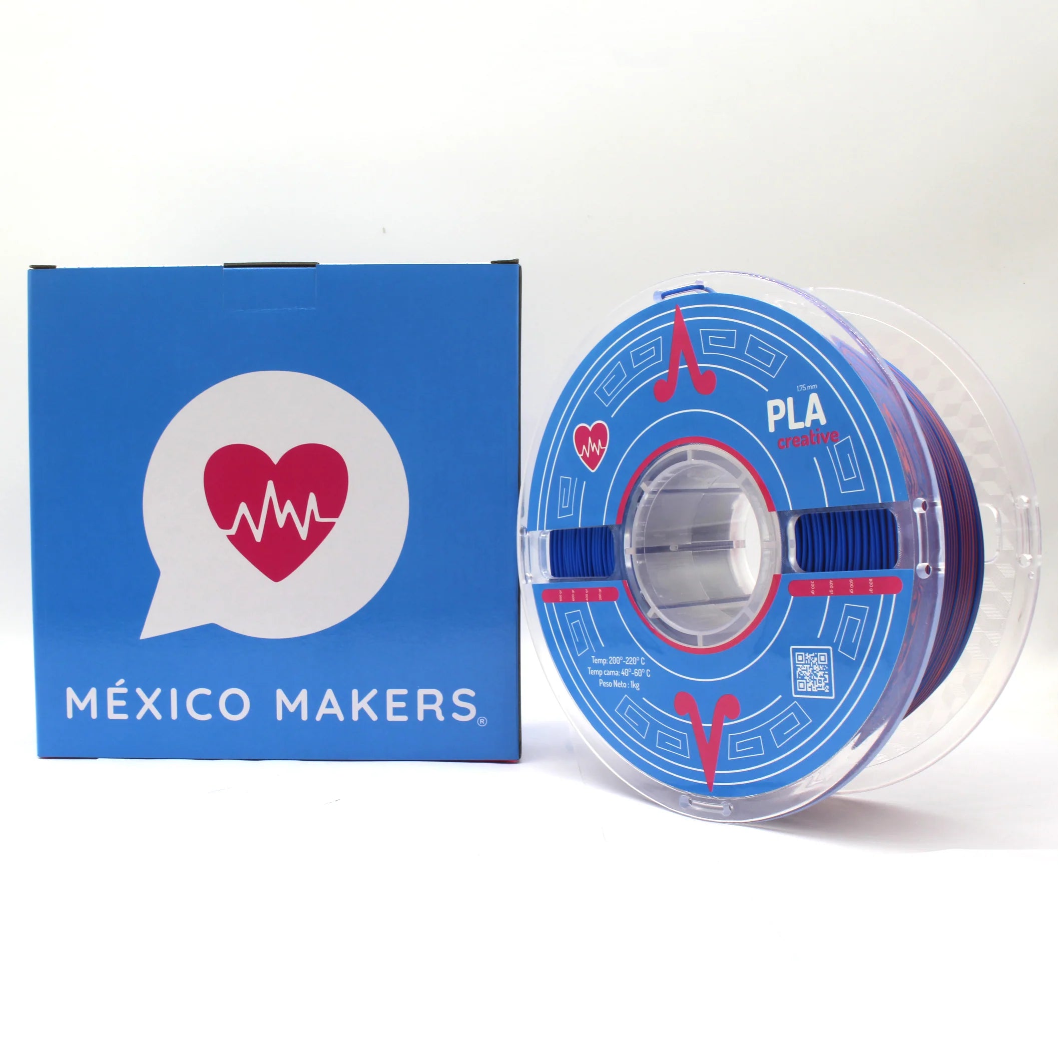 México Makers - Filamento PLA Creative Duo Rojo+Azul para Impresora 3D