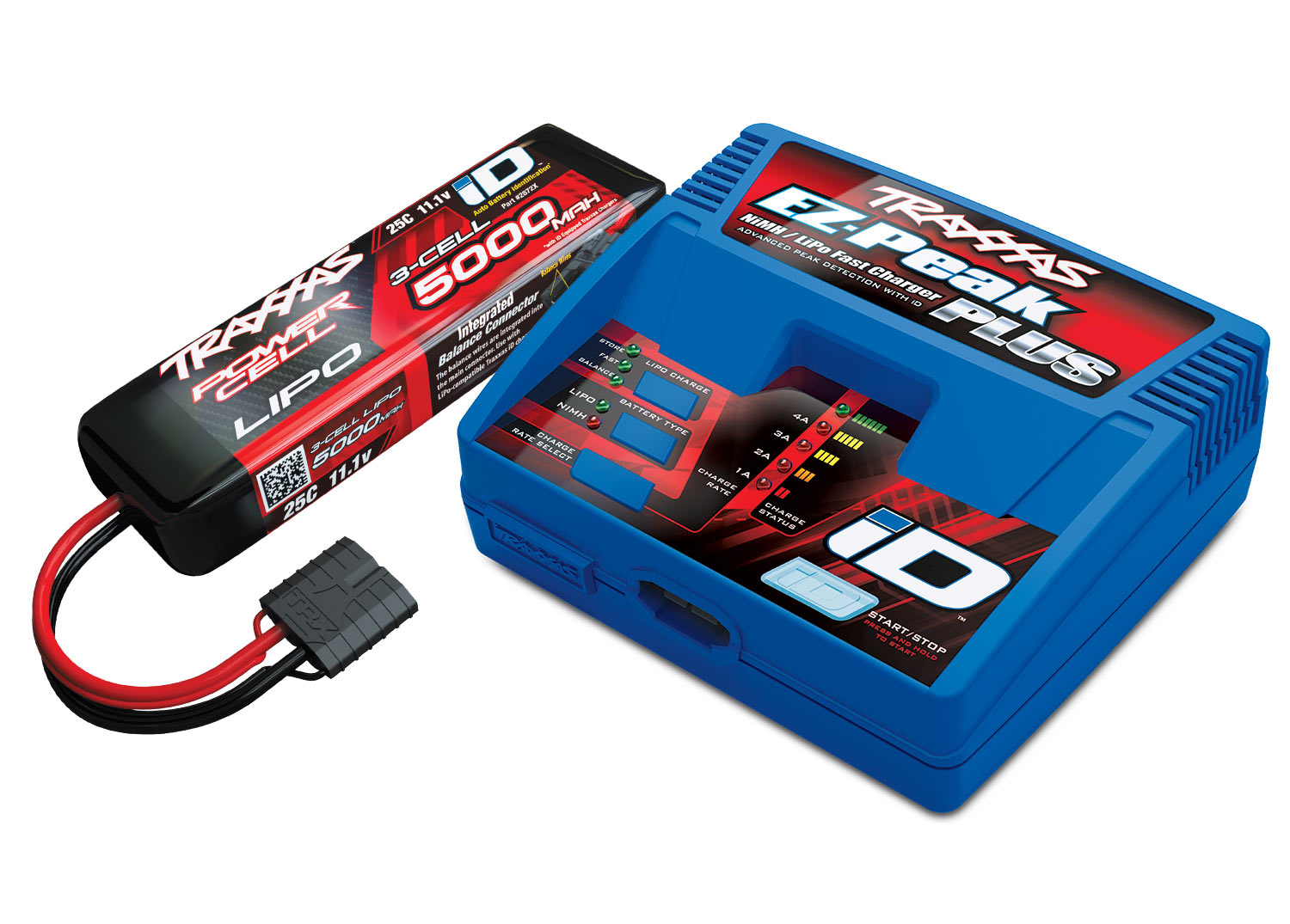 Traxxas - 3S 25C LiPo Battery (11.1V/5000mAh) Completer Pack w/Traxxas ID EZ-Peak Charger