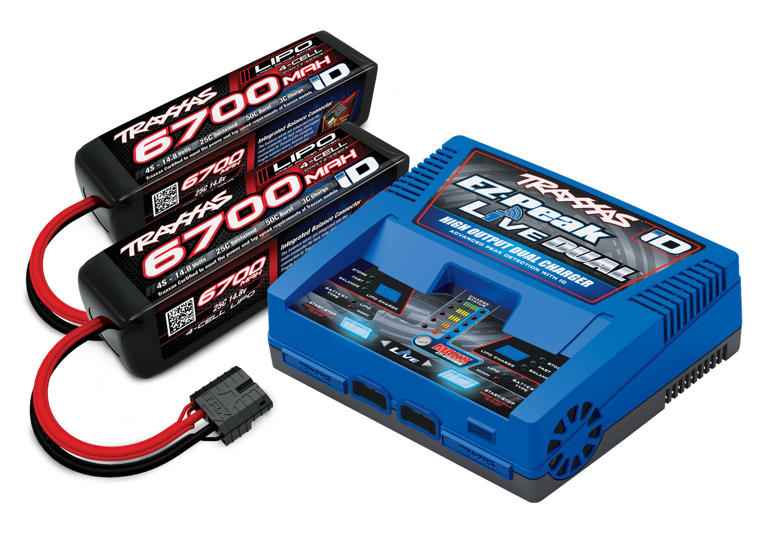 Traxxas - EZ-Peak Live 4S "Completer Pack" Multi-Chemistry Battery Charger w/Two Power Cell 4S Batteries (6700mAh)