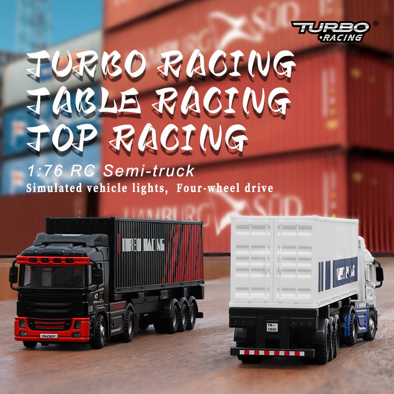 Turbo Racing - C50 Escala 1:76 RC Semi-Truck - Black