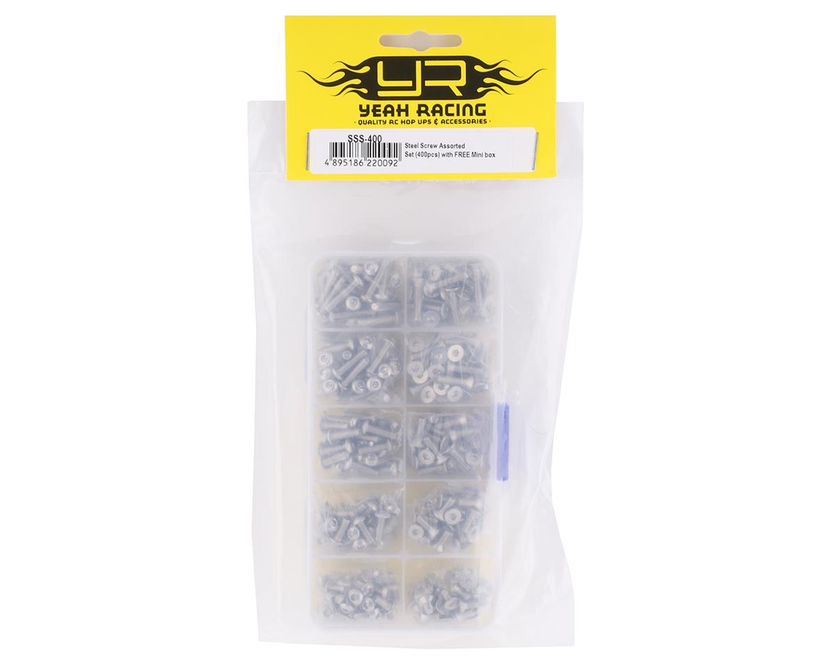 Yeah Racing - 3mm Stainless Steel Screw Set w/Case (400) (Flat Head / Button Head)