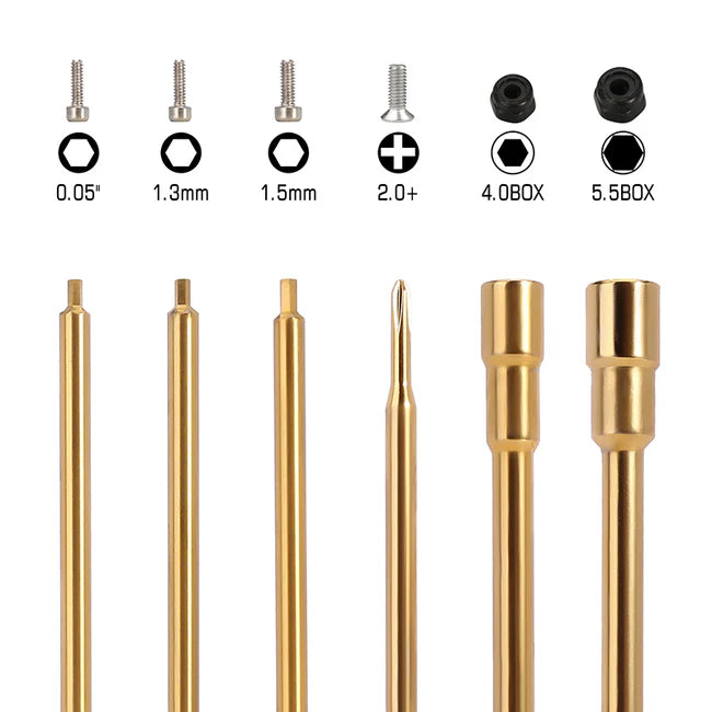 INJORA - 6-in-1 Hex Screwdrivers Nut Drivers Quick Change RC Tool Kit for FCX24 SCX24 AX24