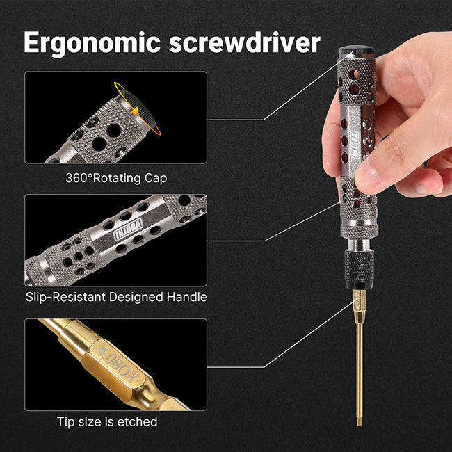 INJORA - 8-in-1 Hex Screwdrivers Nut Drivers Quick Change RC Tool Kit for TRX4M SCX24 Ascent-18