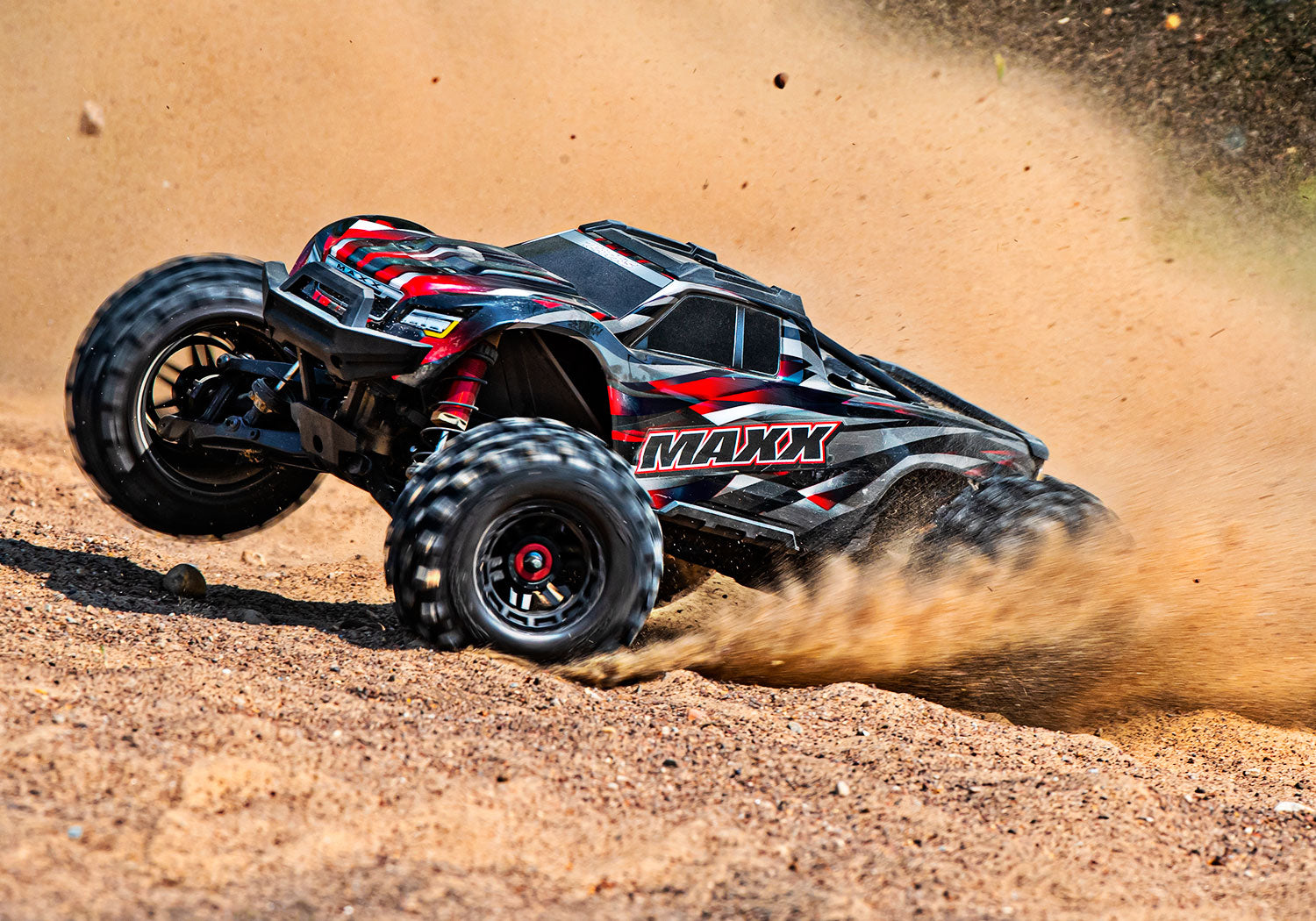 Traxxas - Maxx WideMaxx 1/10 Brushless RTR 4WD Monster Truck w/TQi 2.4GHz Radio & TSM, Rojo / Negro