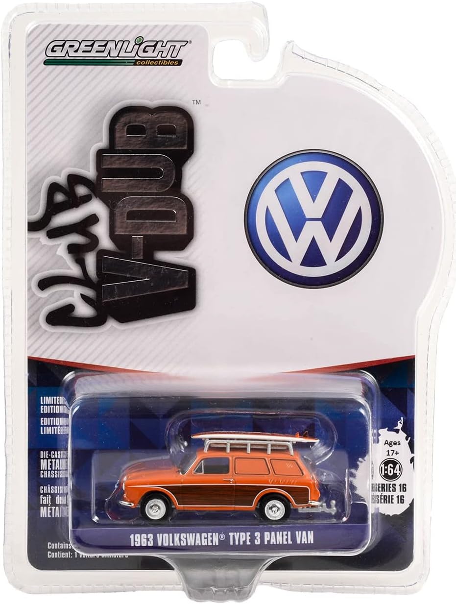 Greenlight - Club V-DUB 1963 Volkswagen Type 3 Panel Van, escala 1:64