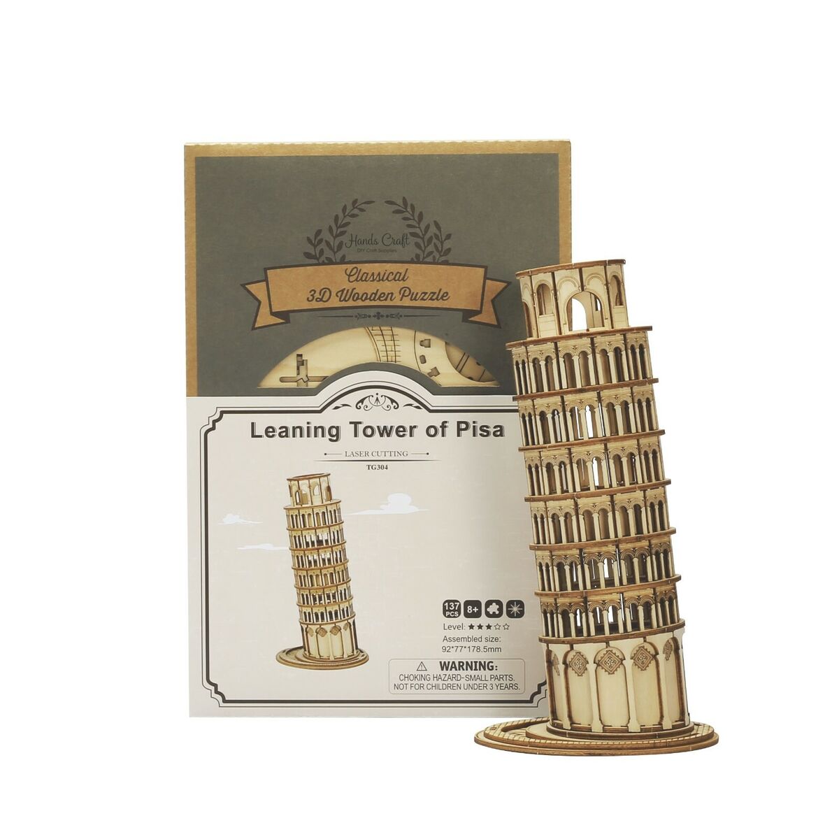 Robotime - Classic 3D Wood Puzzles; Leaning Tower of Pisa