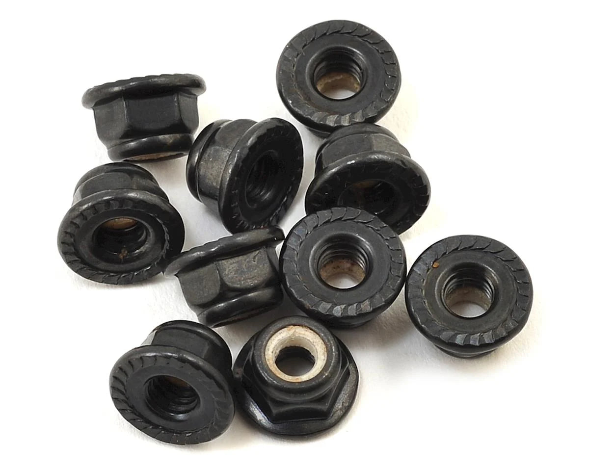 Traxxas - 4-Tec 2.0 Serrated Flanged Nylon Locking Nut (Black) (10)