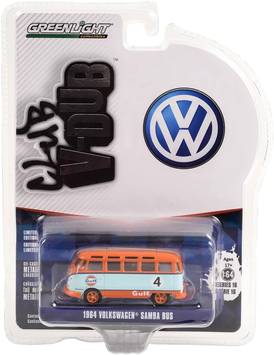 Greenlight - Club V-DUB 1964 Volkswagen Samba Bus, escala 1:64