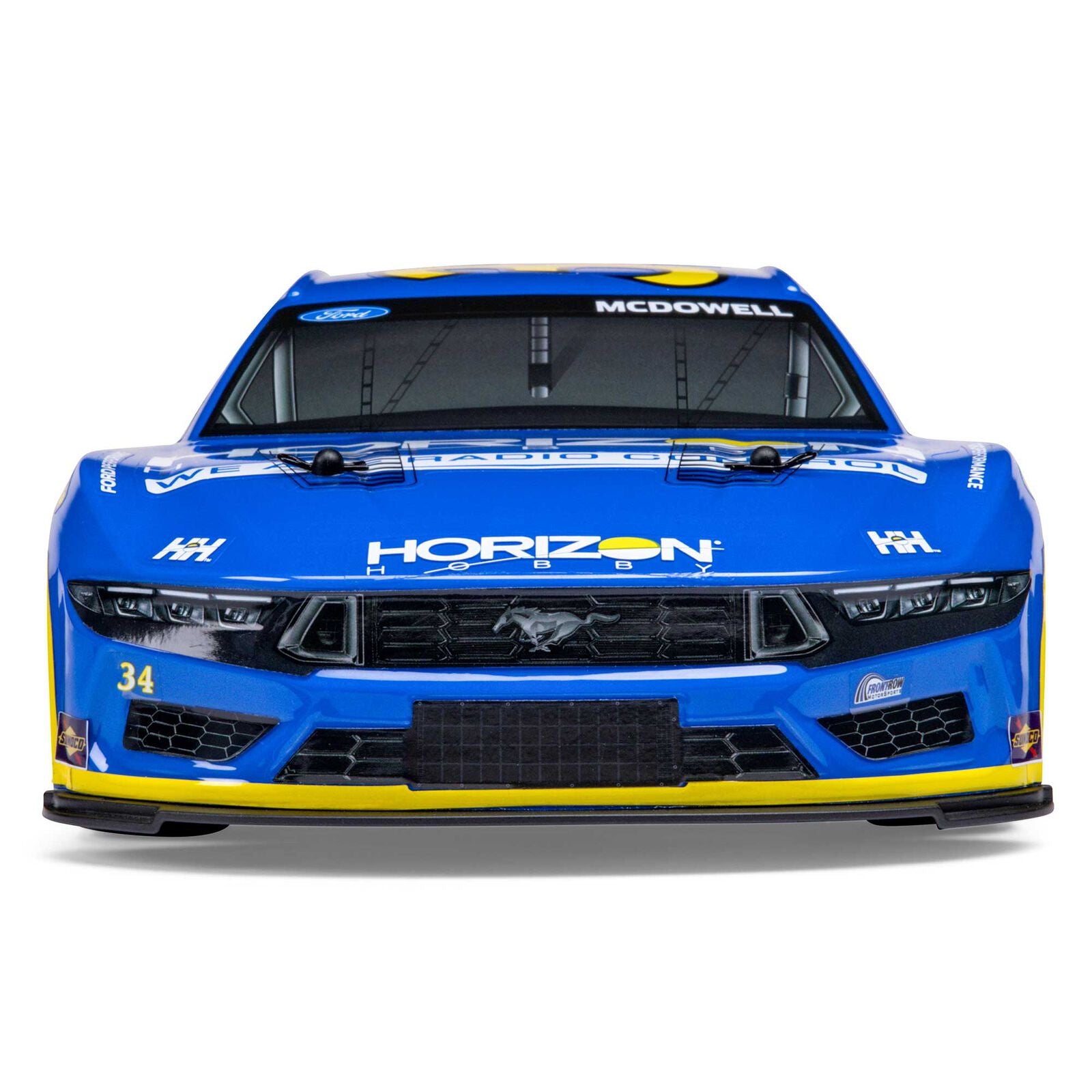 Team Losi - 1/12 NASCAR RC Racecar Michael McDowell No. 34 2024 Horizon Hobby Ford Mustang 2S AWD RTR Brushed On-Road (Battery & Charger Included), Blue