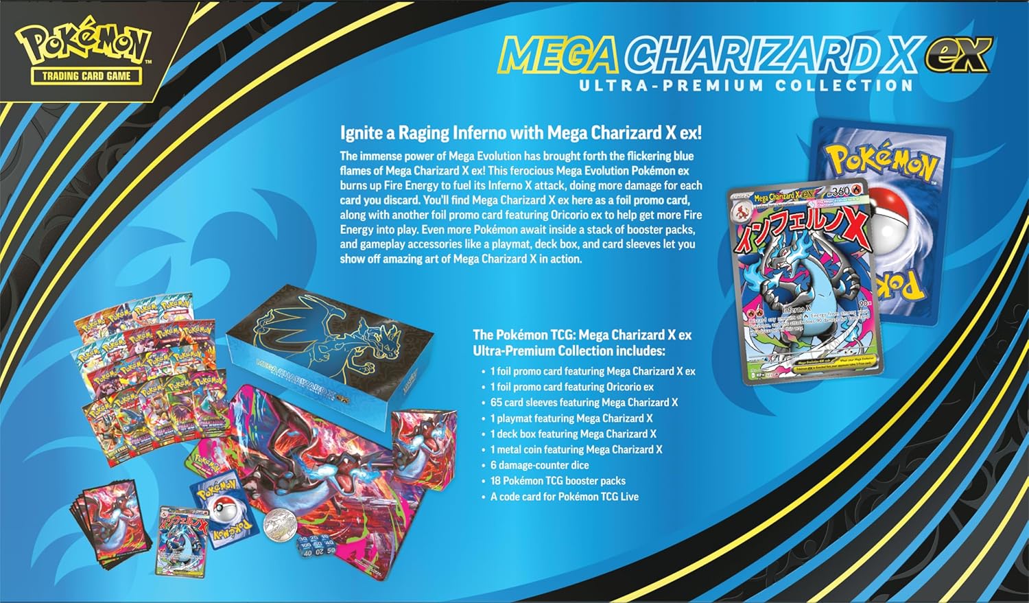Pokémon TCG: Mega Charizard X ex Ultra-Premium Collection (Ingles)