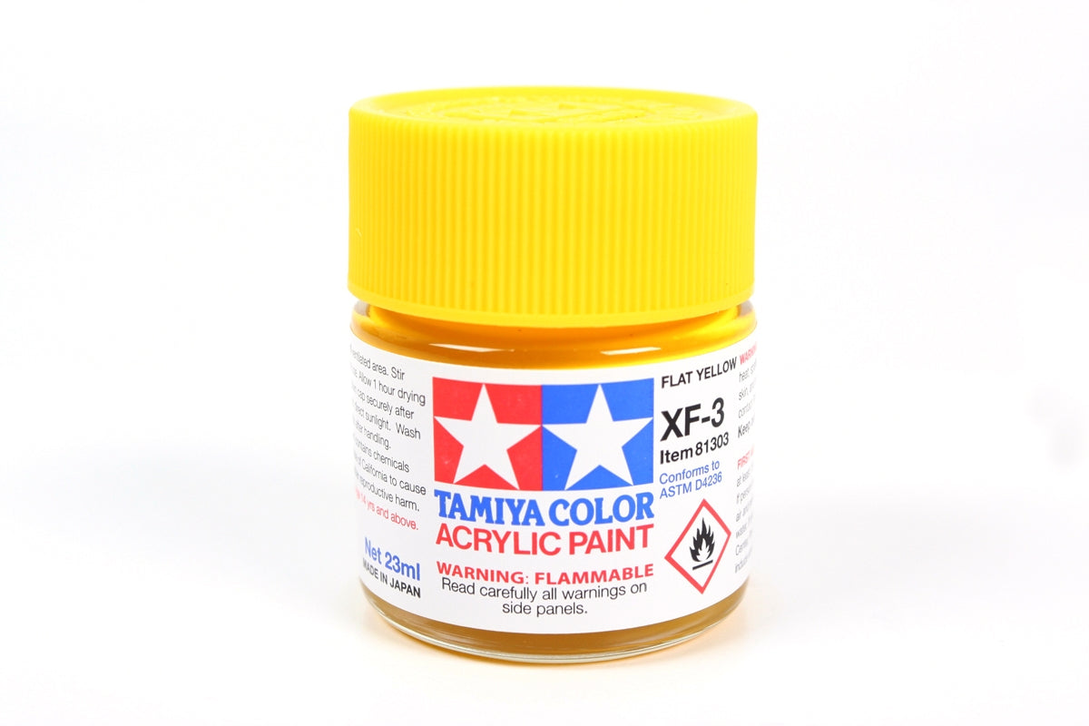 Tamiya - Acrylic XF-3 Flat Yellow Paint 23ml Bottle