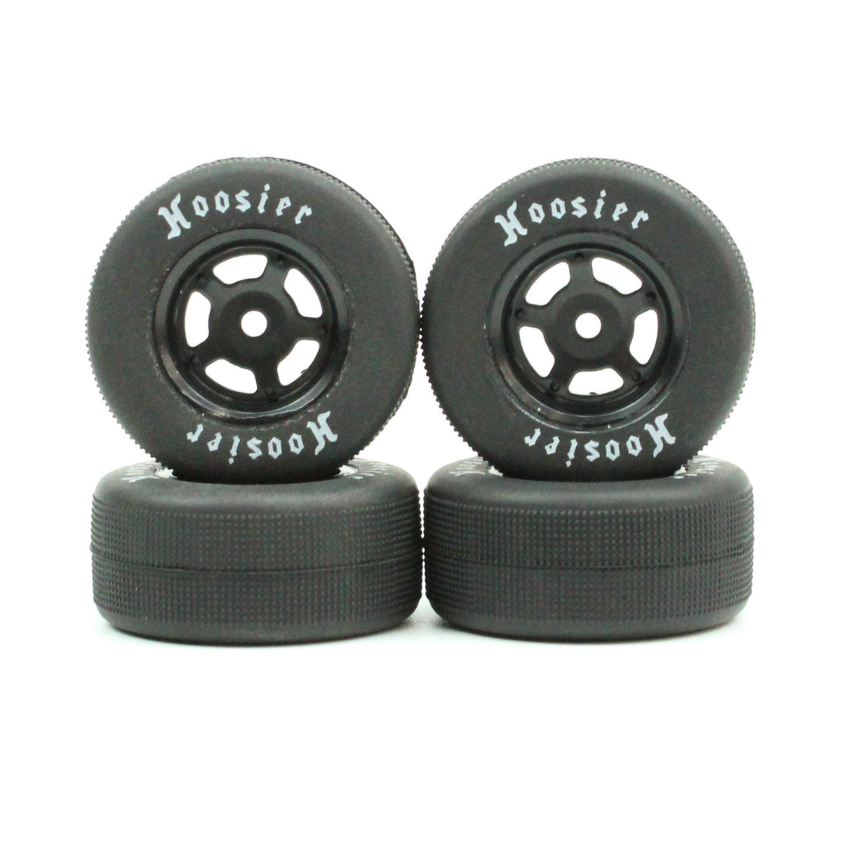 1RC Racing - FR/RR Soft Tires & Black Wheels, 1/24 Asphalt Late Model (4)