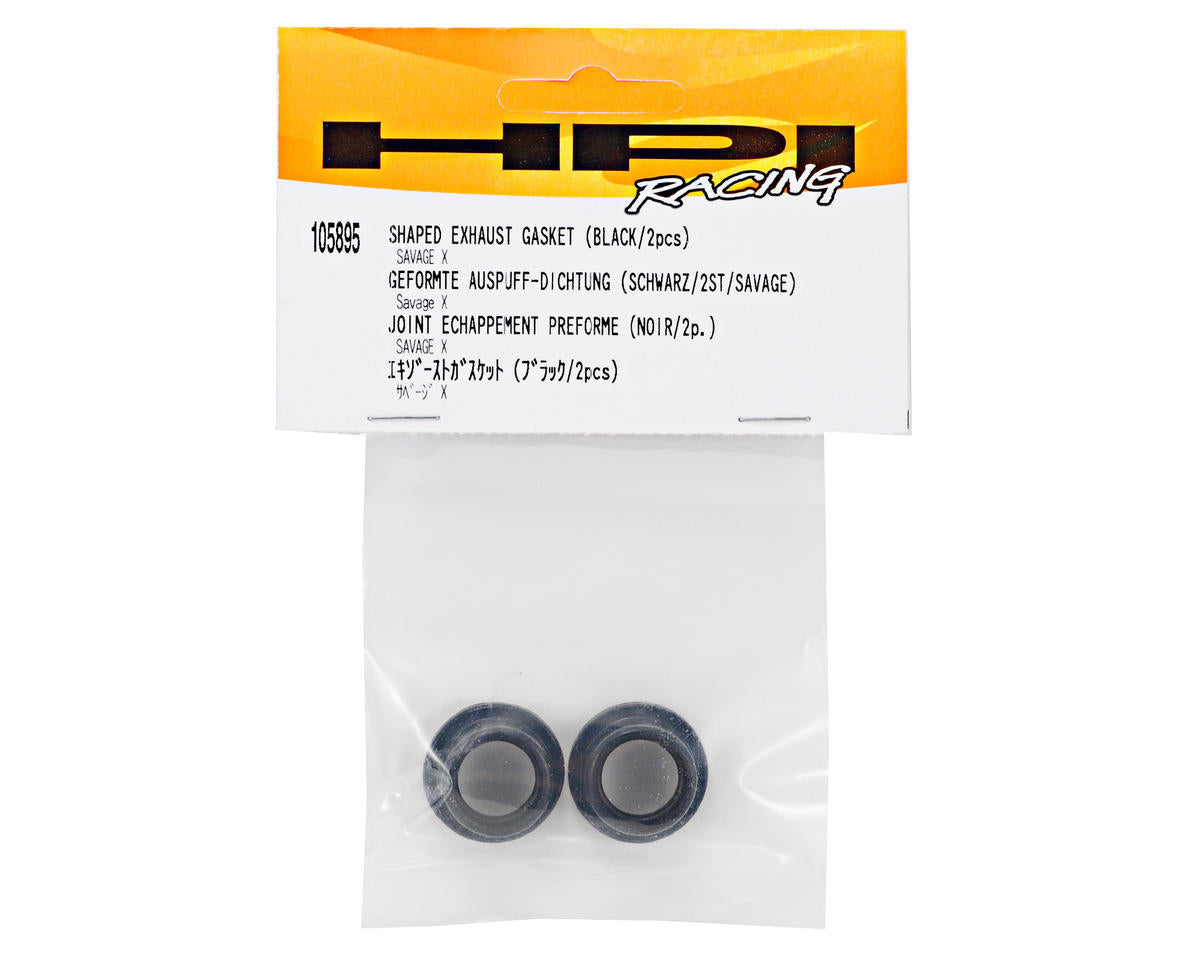 HPI Racing - Shaped Exhaust Gasket, Black, Savage X (2pcs)