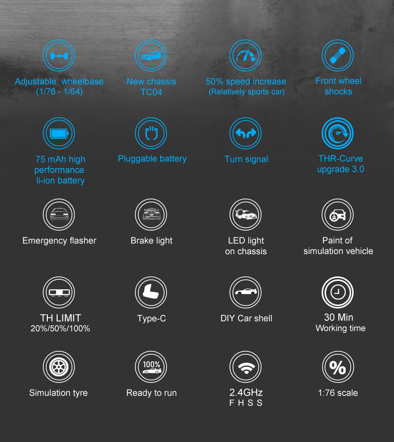 Turbo Racing - C75 Escala 1:76 Sports Car RTR Dodge Challenger - Red