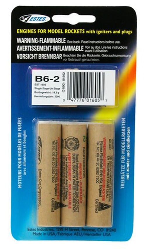 Estes - B6-2 Model Rocket Engines (3pk)