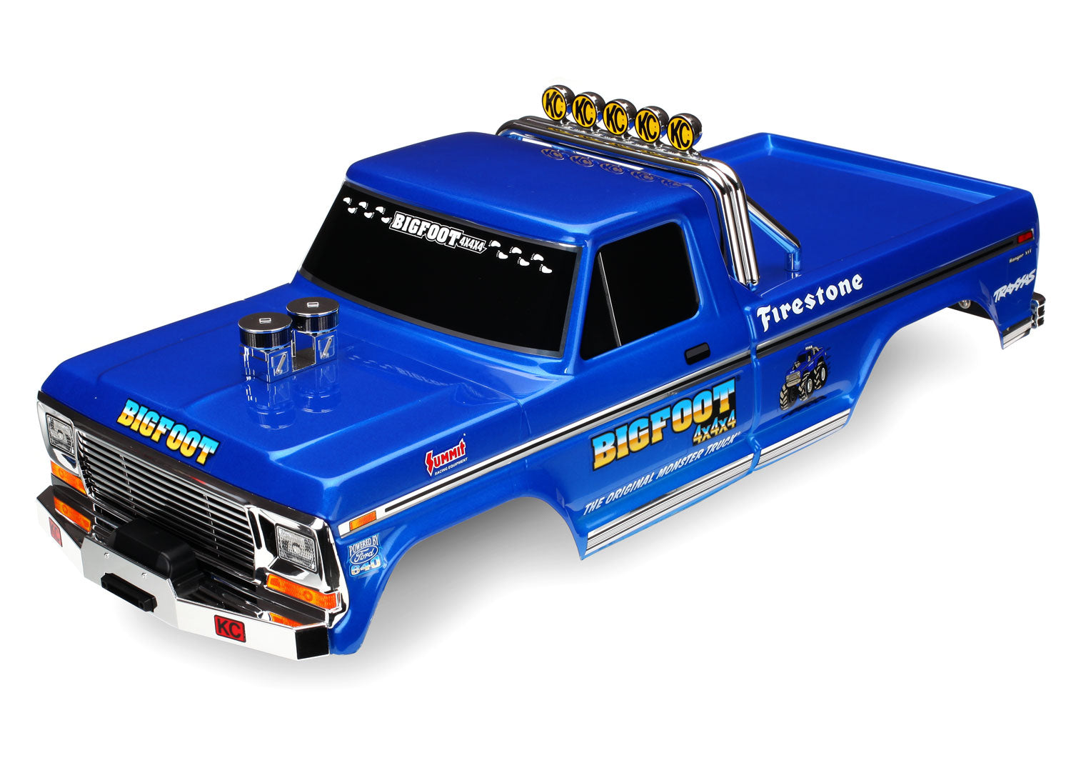 Traxxas - Bigfoot® No. 1 Pre-Painted Monster Truck Body (Blue) w/Clipless Mounts, Accessories & Decals