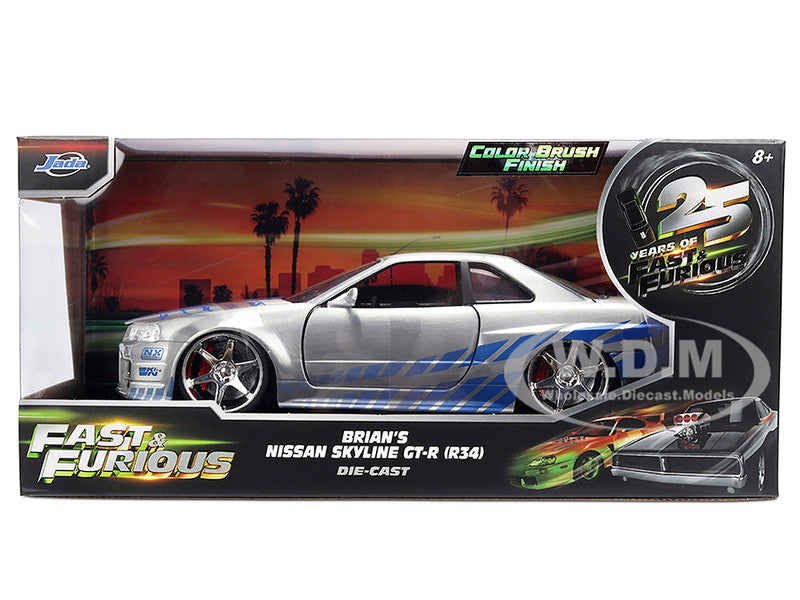Jada Toys - Fast & Furious BRIAN's Nissan Skyline GT-R - Color Brush, escala 1:24