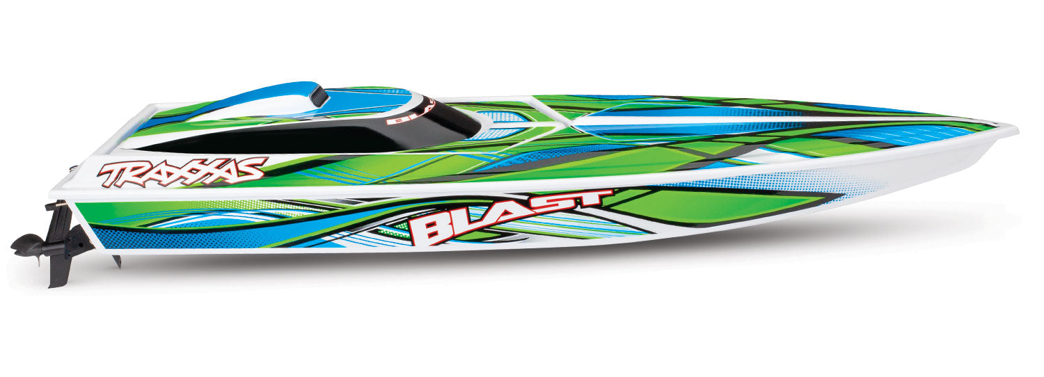 Traxxas - Blast High Performance Race Boat - Battery & DC Charger, Verde