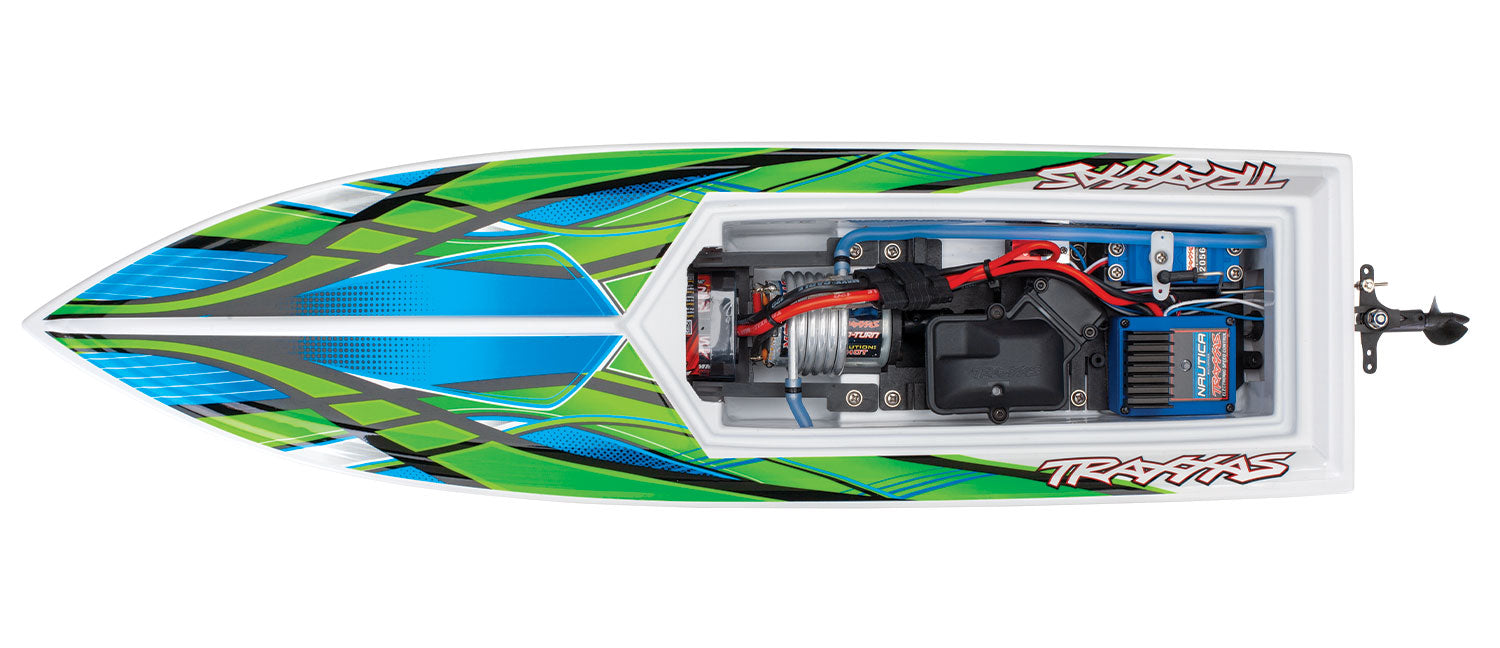 Traxxas - Blast High Performance Race Boat - Battery & DC Charger, Verde