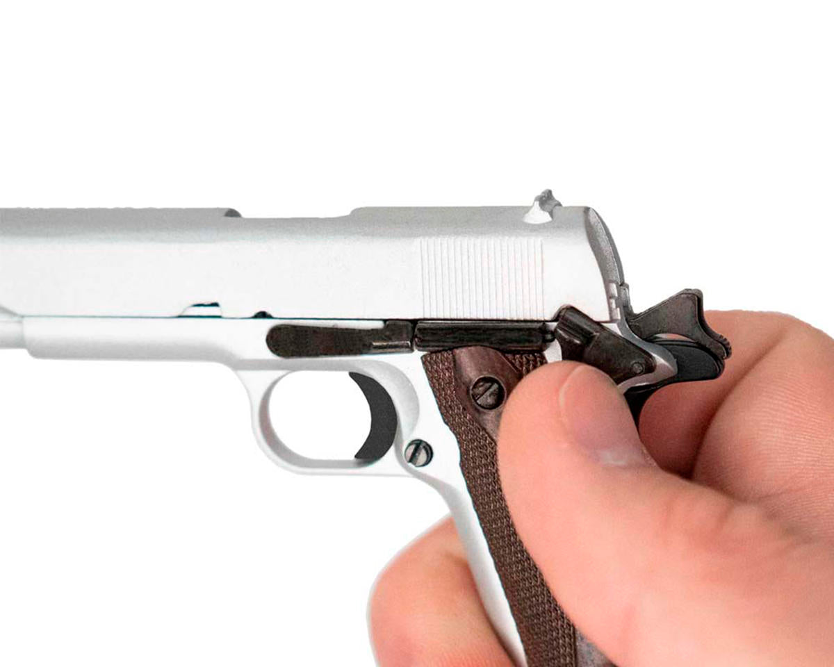 GoatGuns - Miniature 1/2.5 Scale Die-Cast 1911 Model Kit (Silver)