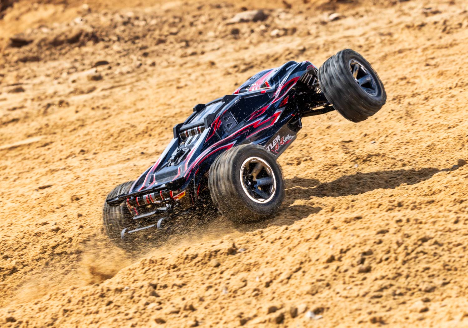 Traxxas - Rustler 4x4 VXL Brushless RTR 1/10 4WD Stadium Truck w/TQi 2.4GHz Radio & TSM, Roja