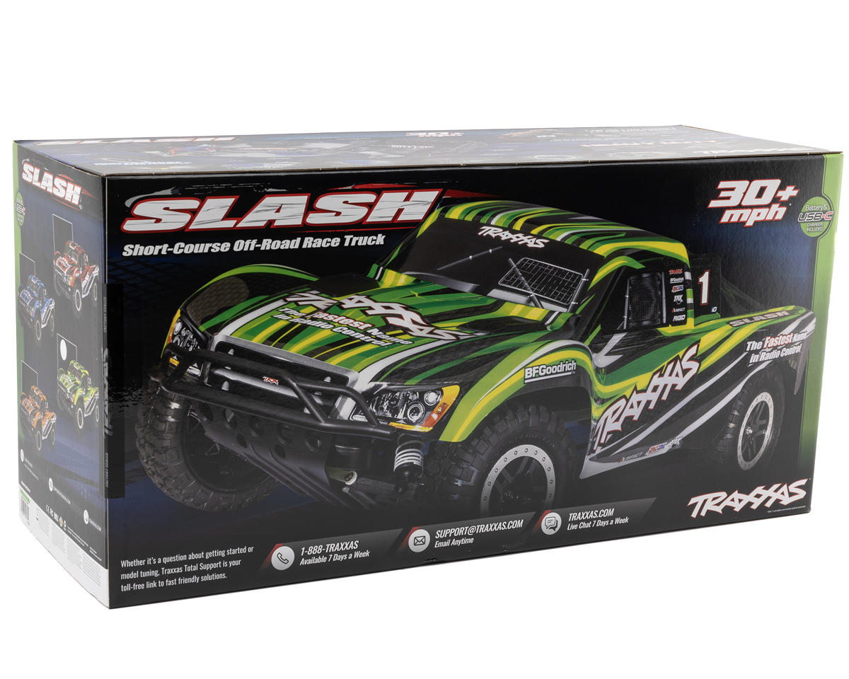 Traxxas - Slash 1/10 RTR 2WD Short Course Truck w/XL-5 ESC, TQ 2.4GHz Radio, Battery & USB-C Charger, Verde