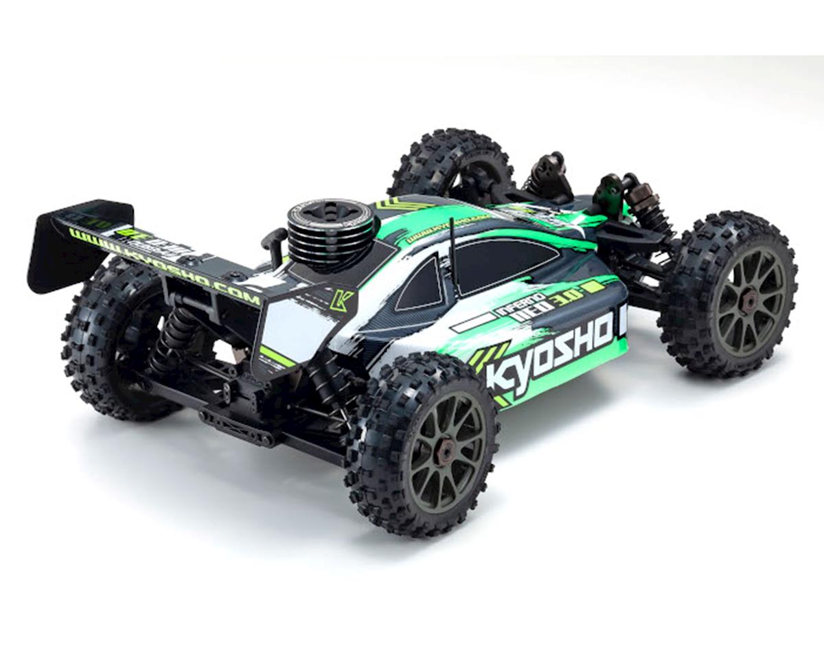 Kyosho - 1:8 Scale Radio Controlled GP Powered Racing Buggy readyset INFERNO NEO 3.0 Color type 4 Green