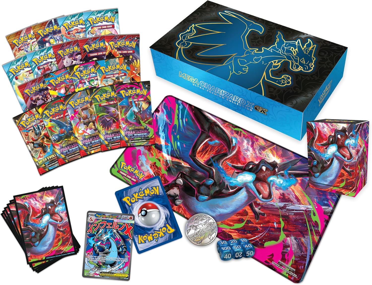 Pokémon TCG: Mega Charizard X ex Ultra-Premium Collection (Ingles)