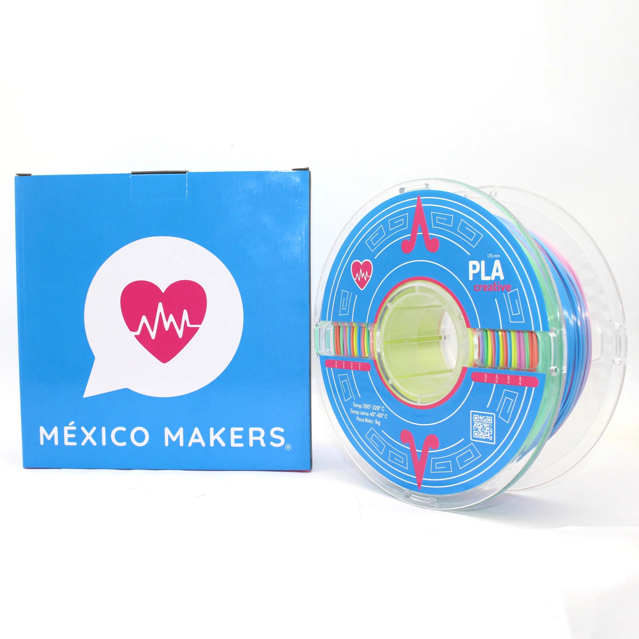 México Makers - Filamento PLA Creative Arcoiris Silk para Impresora 3D