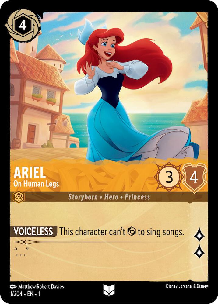 Tarjeta Ariel - On Human Legs,Set 1, Número de Tarjeta 1 , Color Amber, Rarity Uncommon