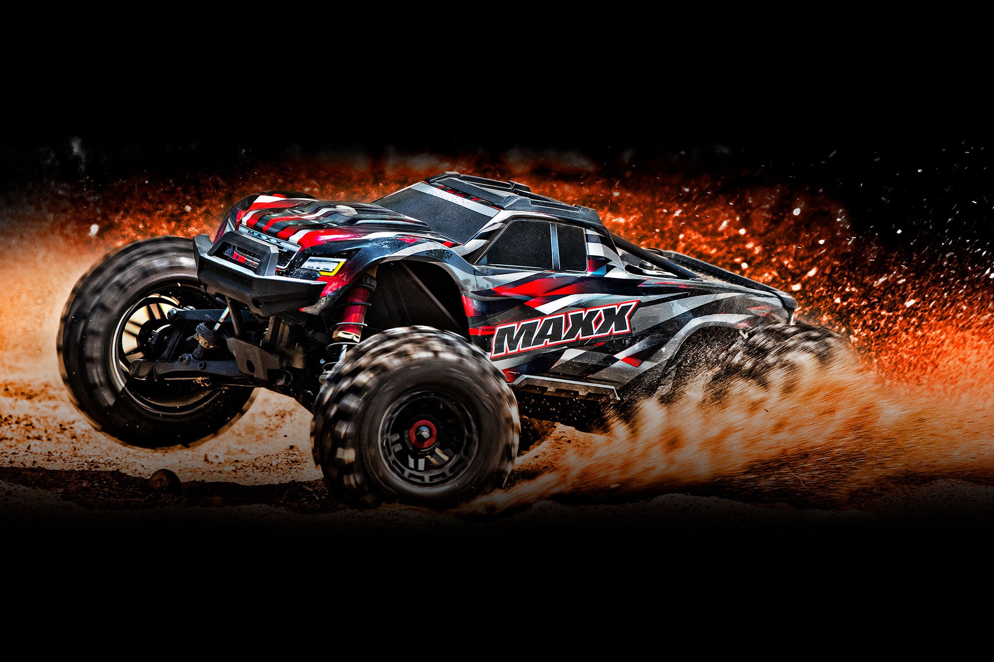 Traxxas - Maxx WideMaxx 1/10 Brushless RTR 4WD Monster Truck w/TQi 2.4GHz Radio & TSM, Rojo / Negro
